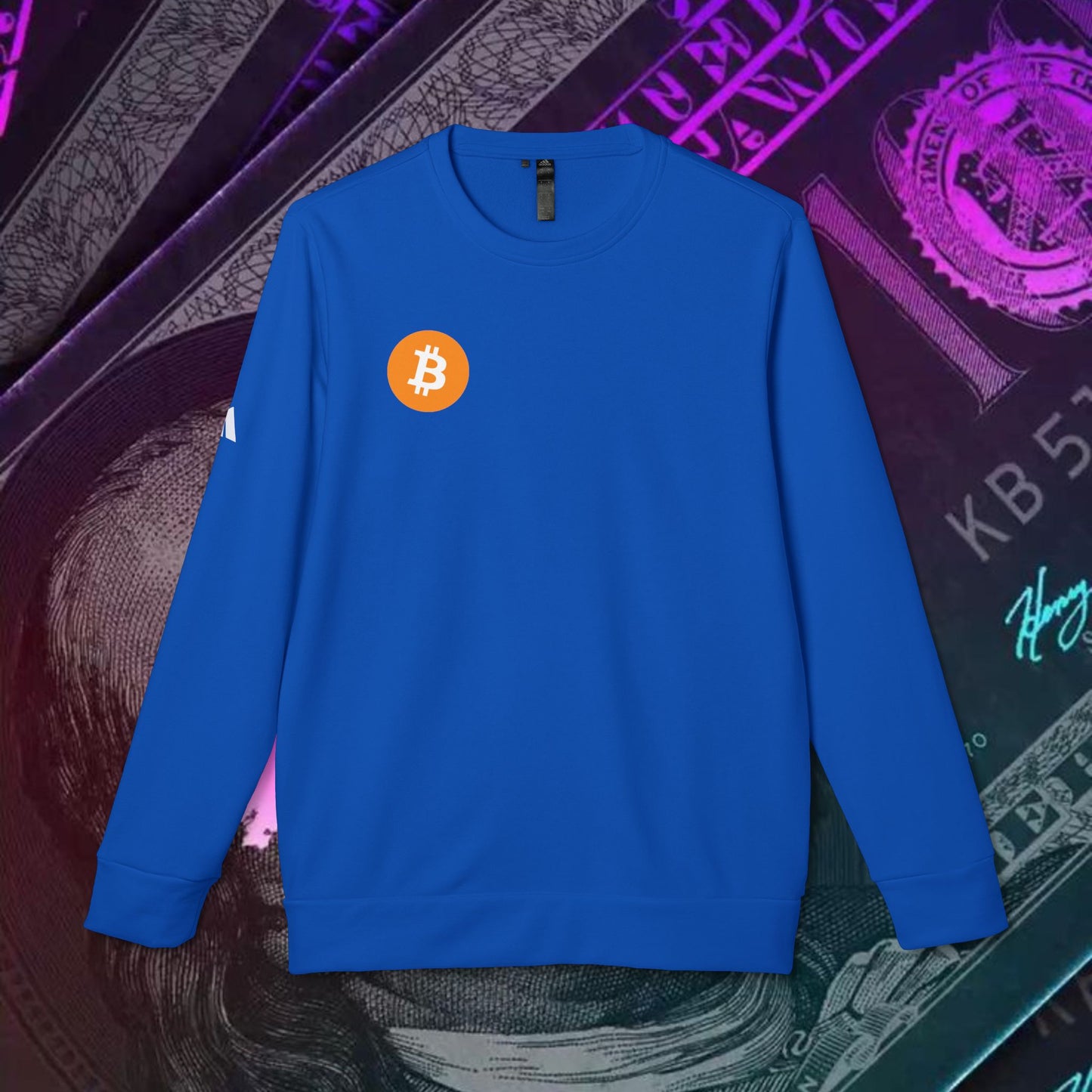 adidas® Unisex Fleece Crewneck Sweatshirt (Bitcoin - BTC)