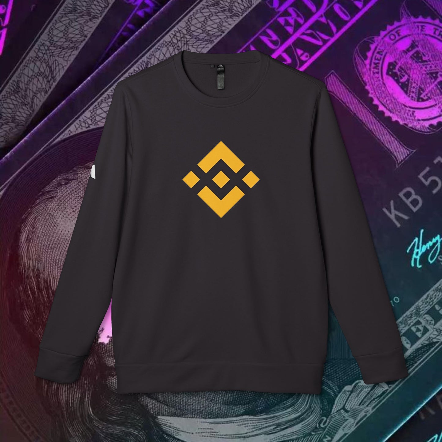 adidas® Unisex Fleece Crewneck Sweatshirt (Binance - BNB) big logo