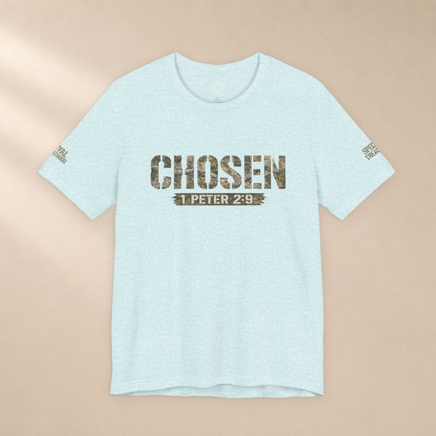 CHOSEN Camo Tee, Royal Priesthood, Special Treasure | 1 Peter 2:9 Christian Apparel