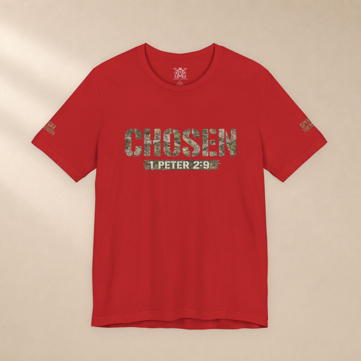 CHOSEN Camo Tee, Royal Priesthood, Special Treasure | 1 Peter 2:9 Christian Apparel