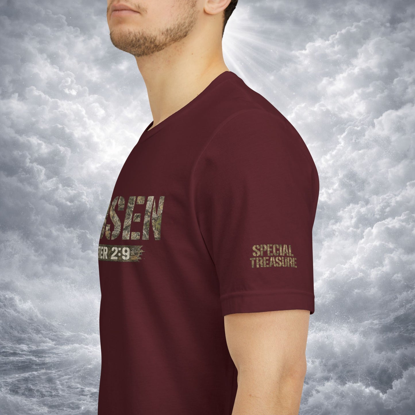 CHOSEN Camo Tee, Royal Priesthood, Special Treasure | 1 Peter 2:9 Christian Apparel
