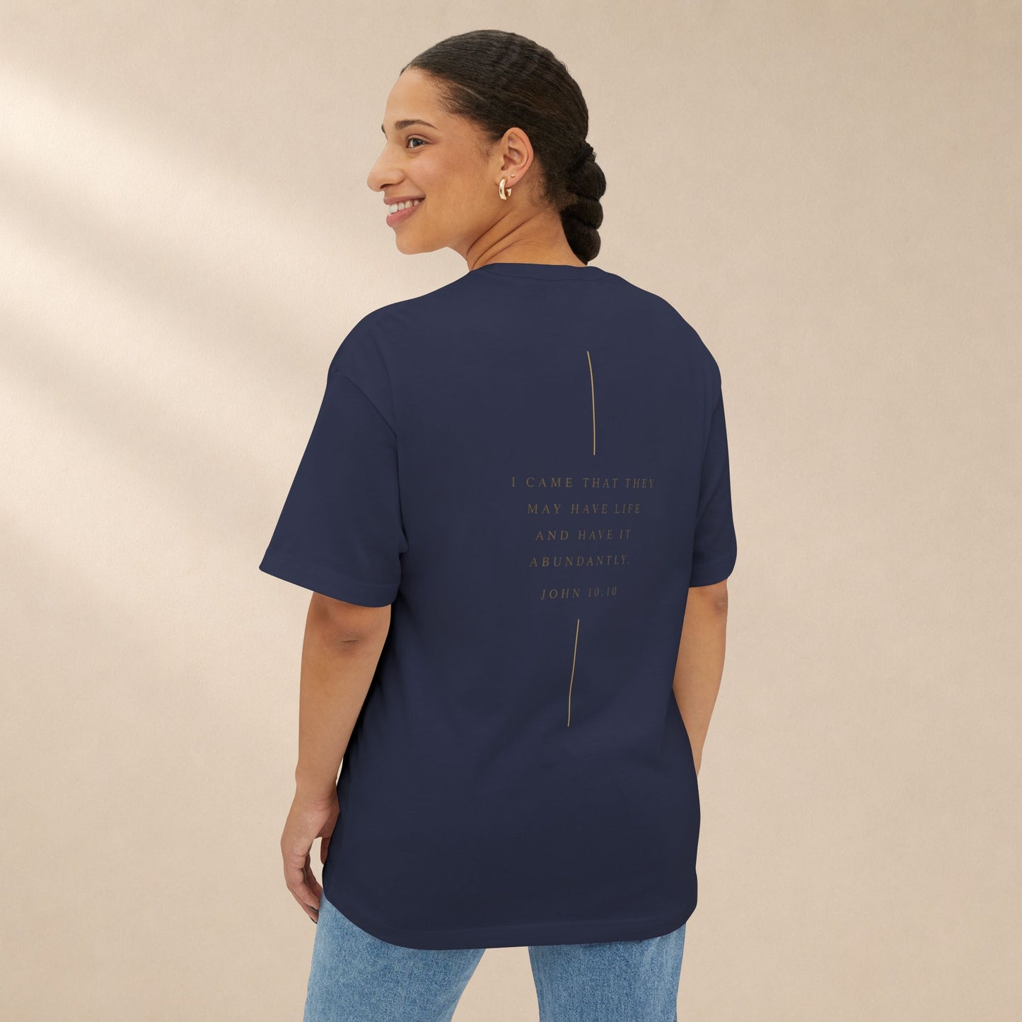 Abundant Life Oversized Boxy Tee | John 10:10 Christian Shirt | Have Life Abundantly