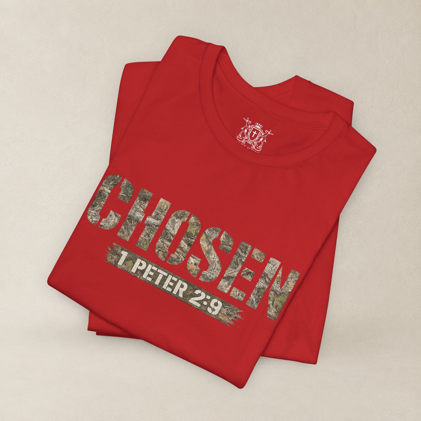 CHOSEN Camo Tee, Royal Priesthood, Special Treasure | 1 Peter 2:9 Christian Apparel