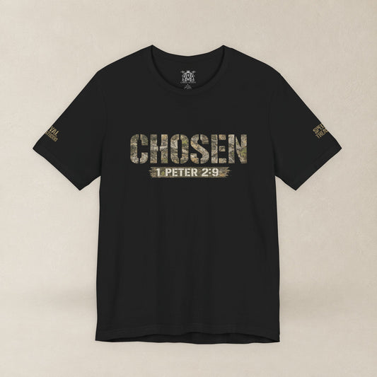 CHOSEN Camo Tee, Royal Priesthood, Special Treasure | 1 Peter 2:9 Christian Apparel