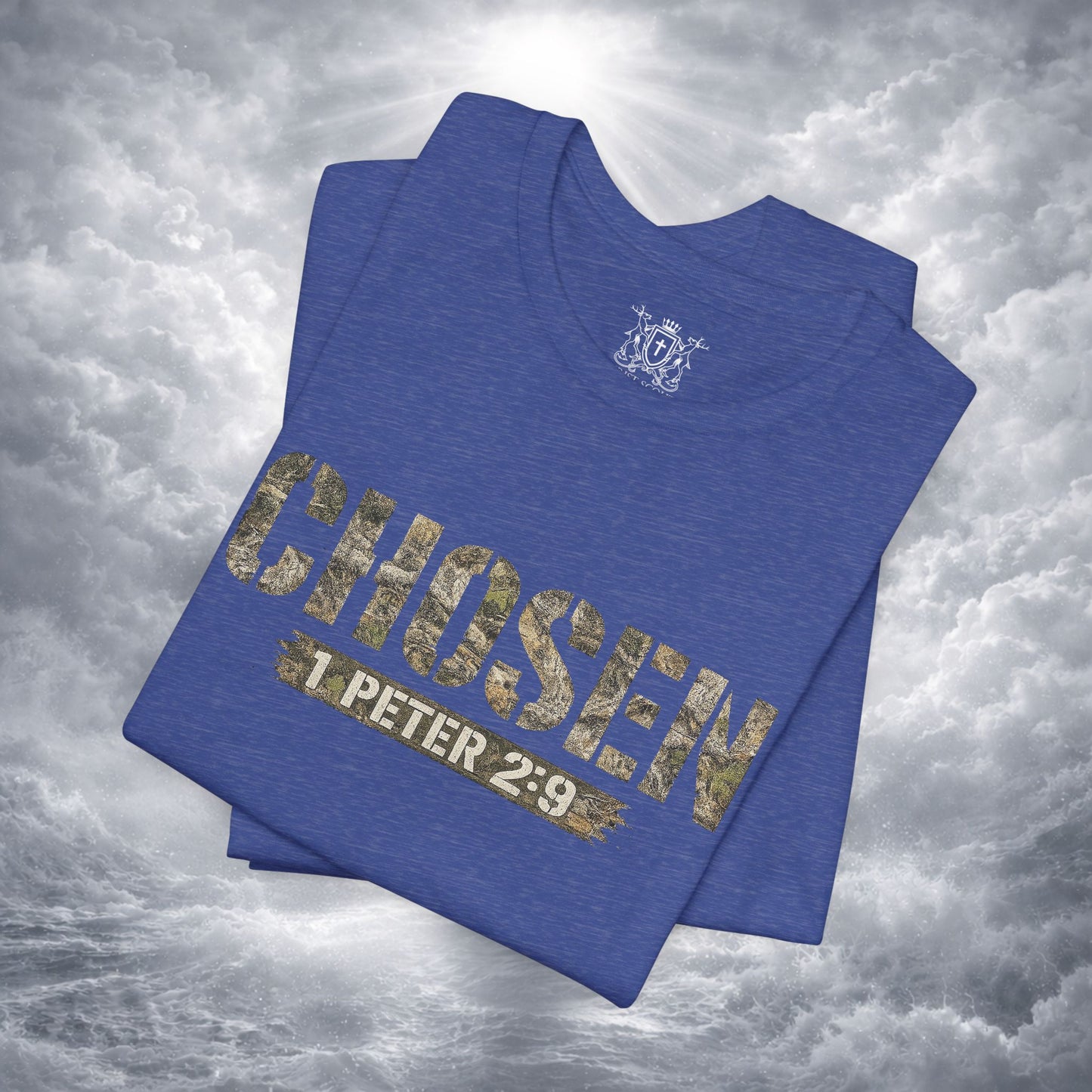 CHOSEN Camo Tee, Royal Priesthood, Special Treasure | 1 Peter 2:9 Christian Apparel