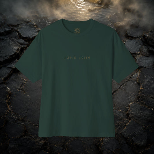 Abundant Life Oversized Boxy Tee | John 10:10 Christian Shirt | Have Life Abundantly