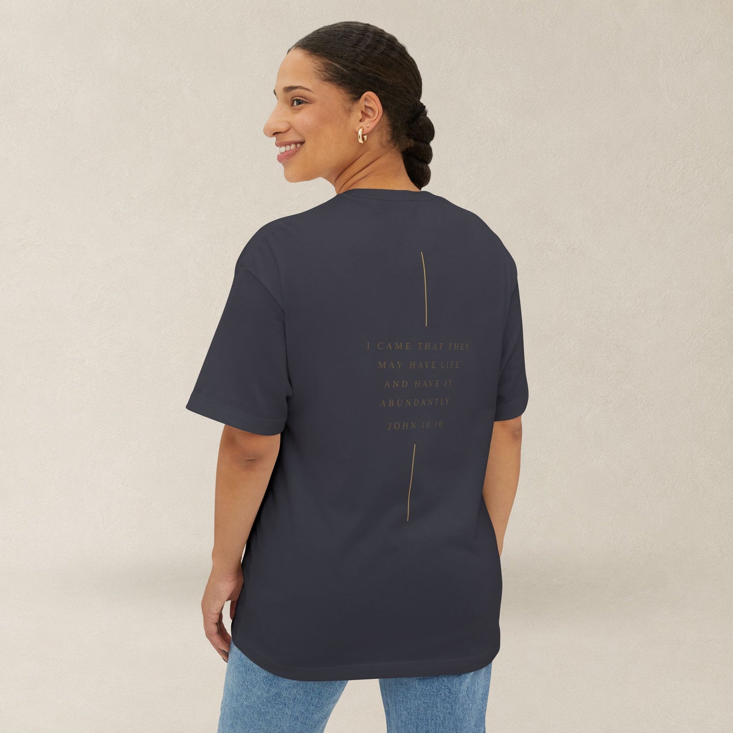 Abundant Life Oversized Boxy Tee | John 10:10 Christian Shirt | Have Life Abundantly