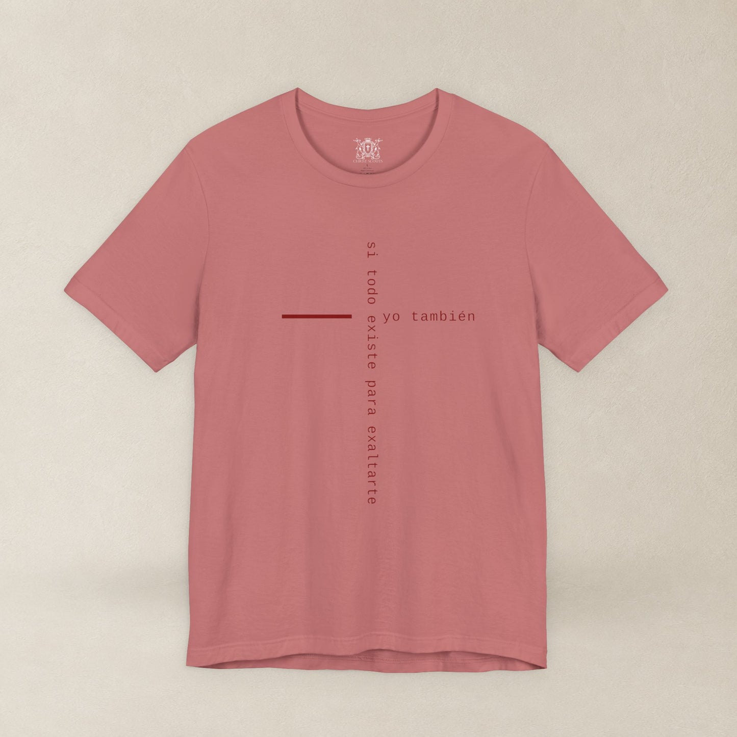 Yo También — Apocalipsis 4:11 Camiseta Cristiana Cruz Tipográfica | Christ Scouts