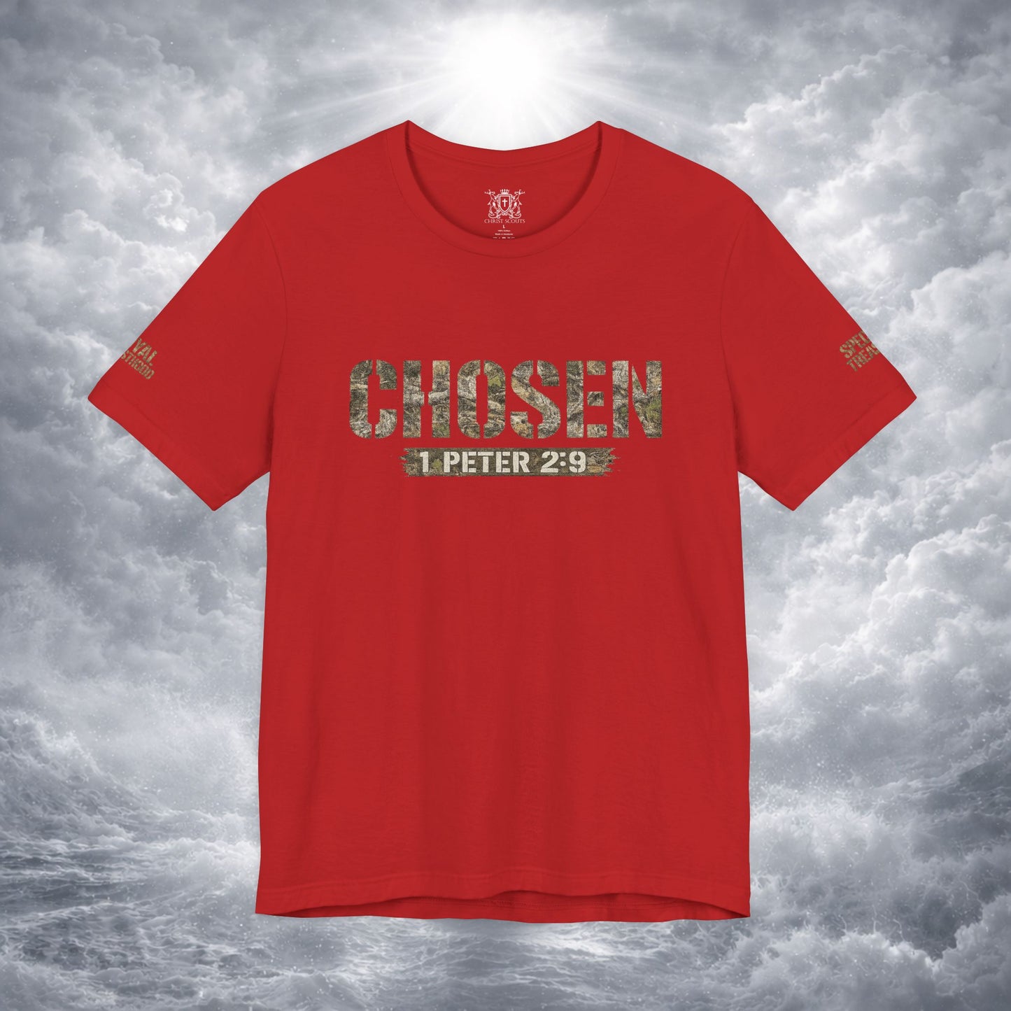 CHOSEN Camo Tee, Royal Priesthood, Special Treasure | 1 Peter 2:9 Christian Apparel