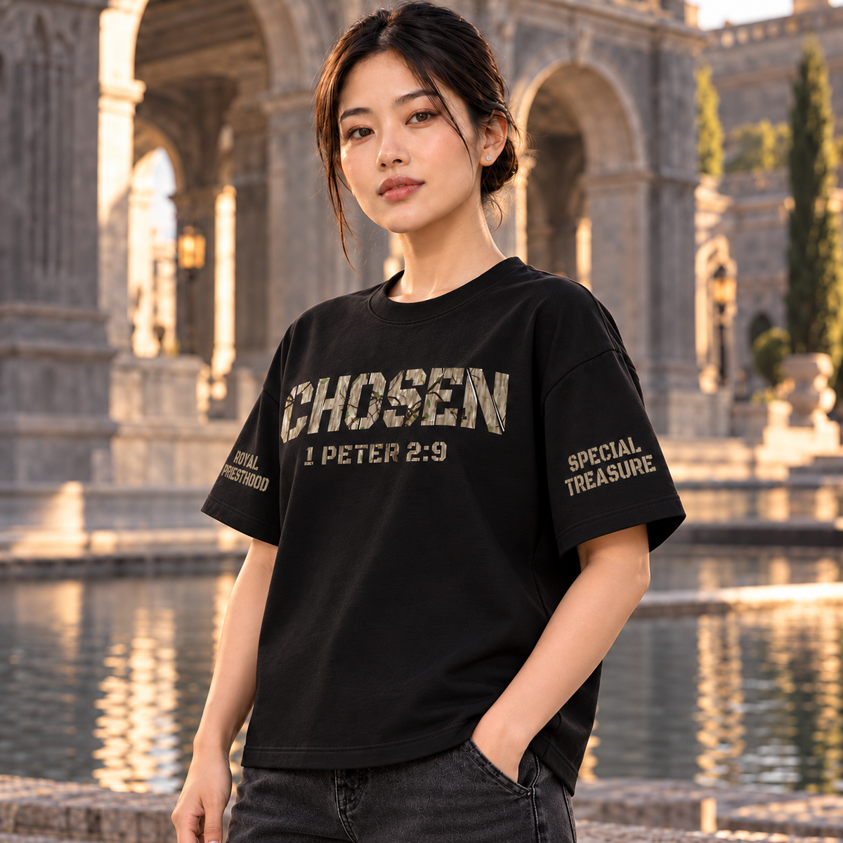 CHOSEN 1 Peter 2 9 Camo Heavy Tee