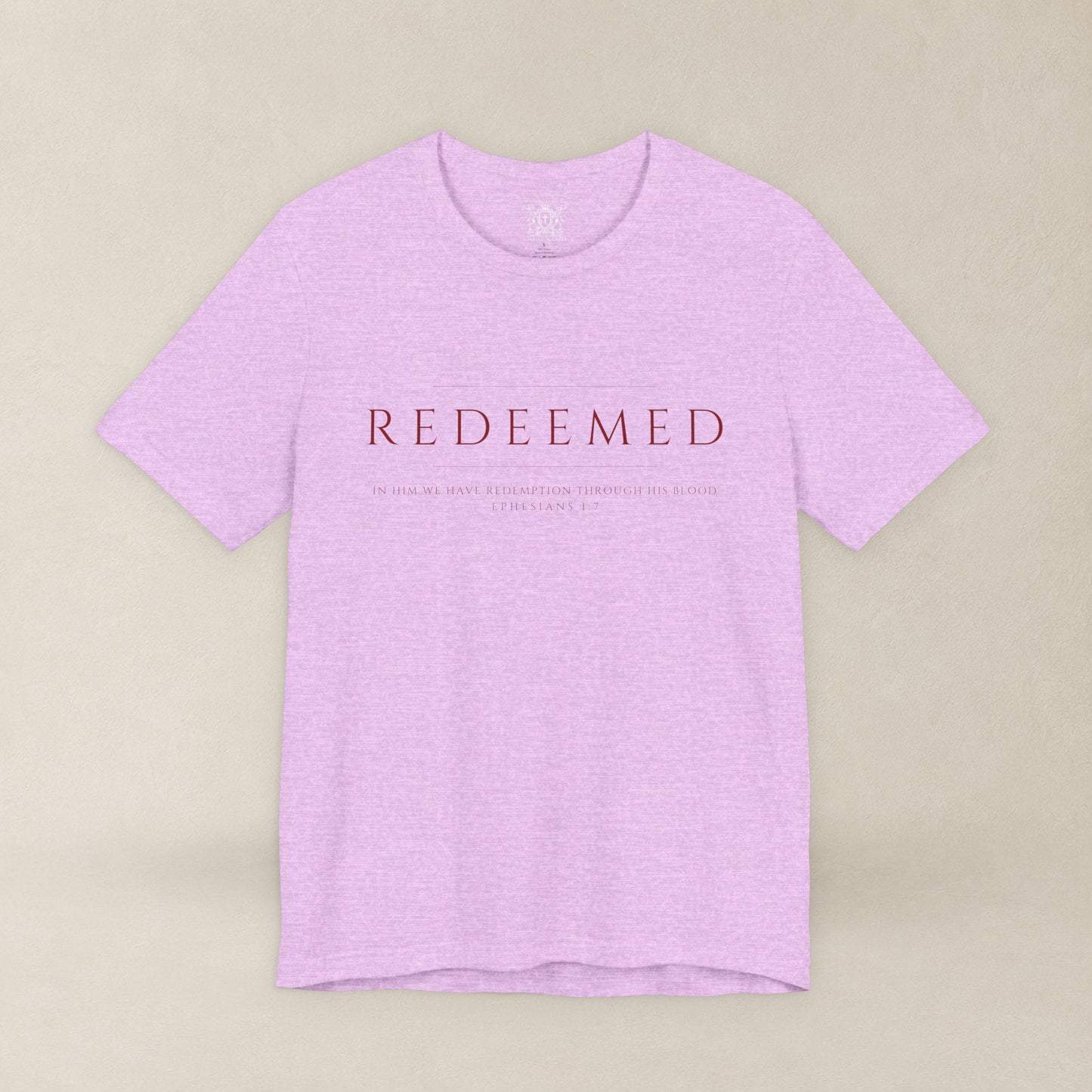 REDEEMED Christian Shirt | Ephesians 1:7 Bible Verse Tee | Christian Apparel