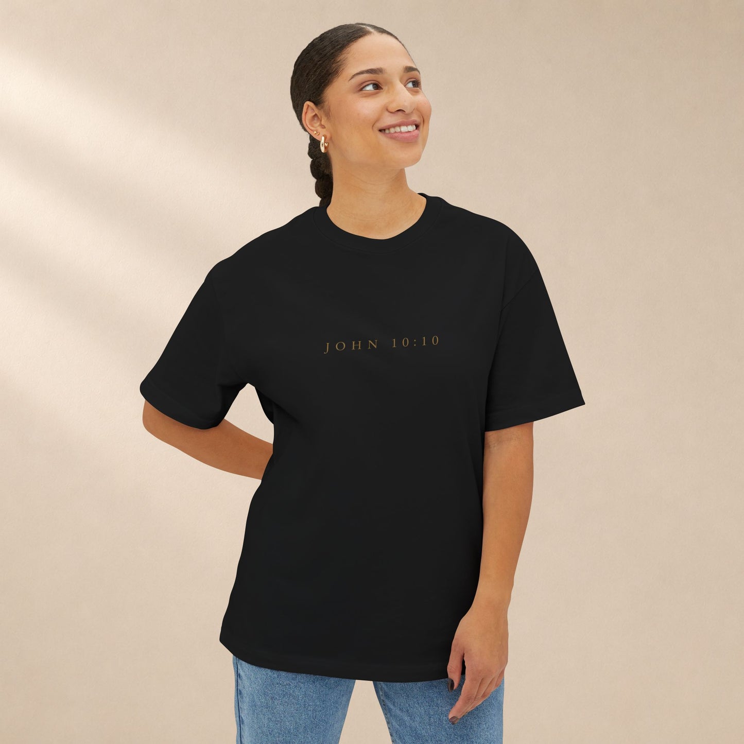 Abundant Life Oversized Boxy Tee | John 10:10 Christian Shirt | Have Life Abundantly