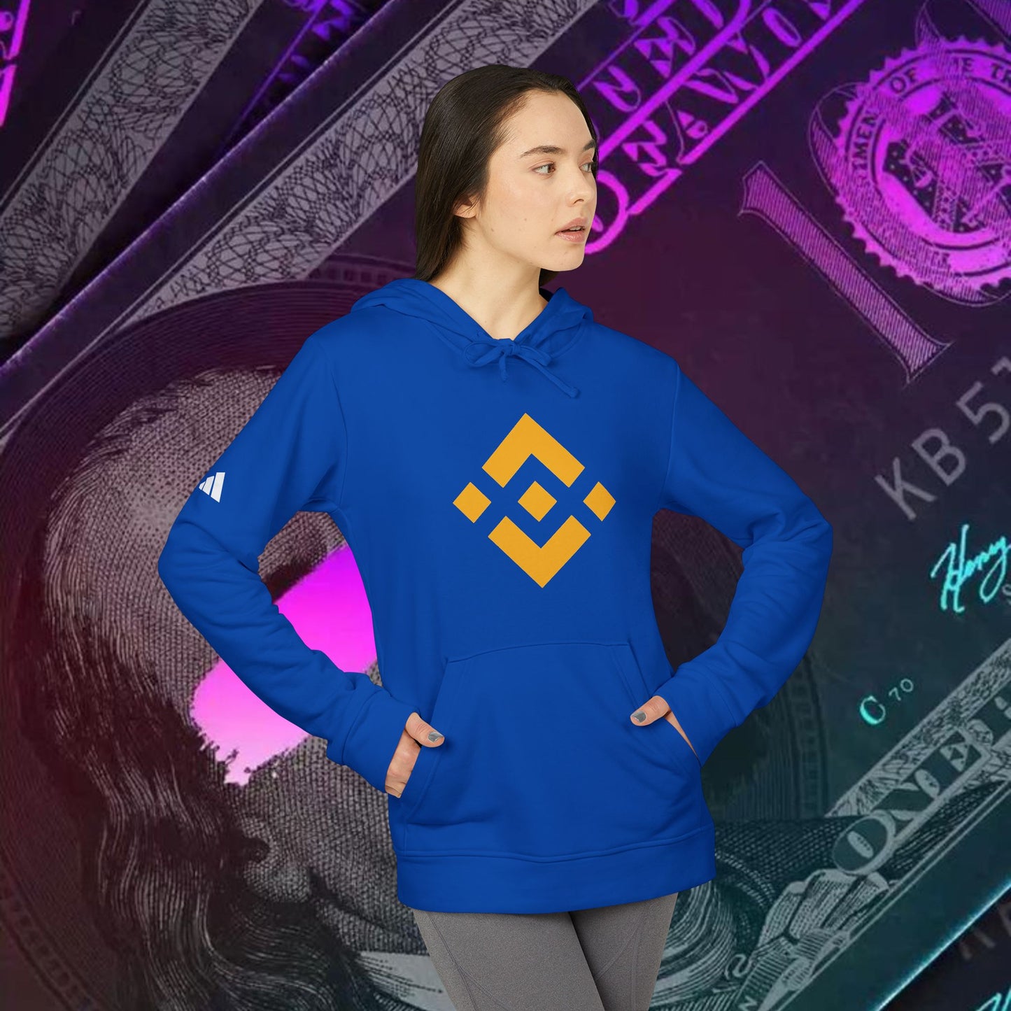 adidas® Unisex Fleece Hoodie (Binance - BNB) big logo