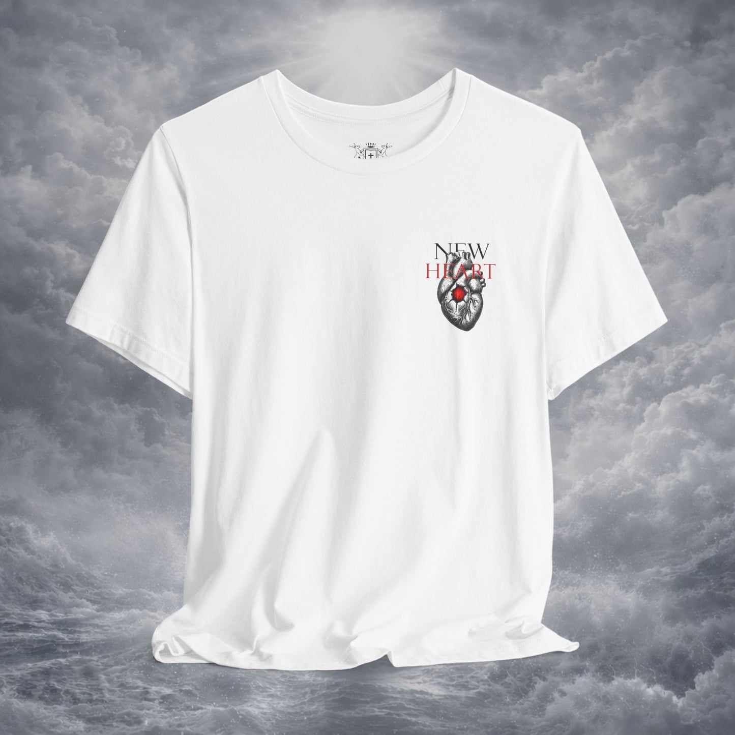 New Heart — Ezekiel 36:26 Christian Typographic Tee | Christ Scouts