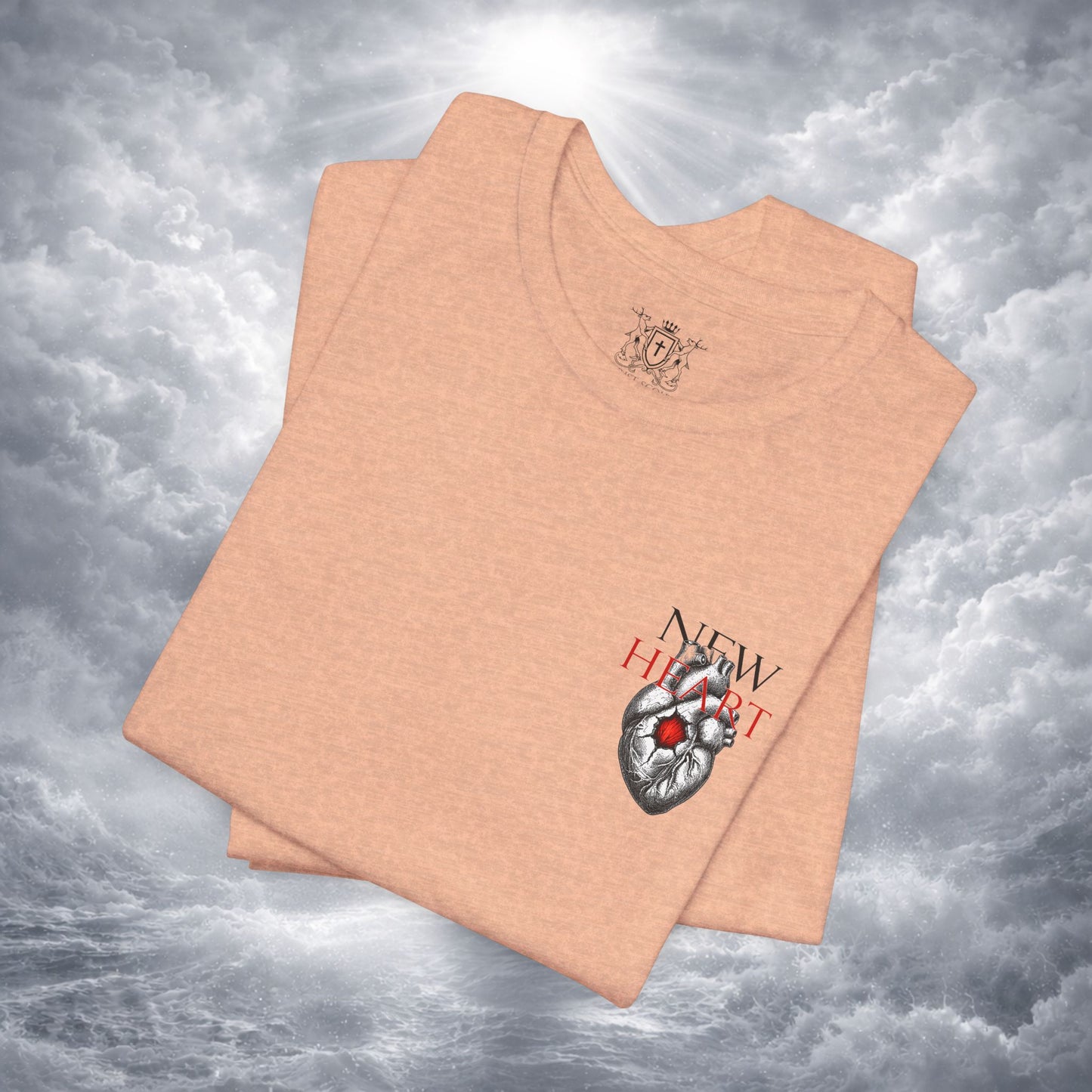 New Heart — Ezekiel 36:26 Christian Typographic Tee | Christ Scouts