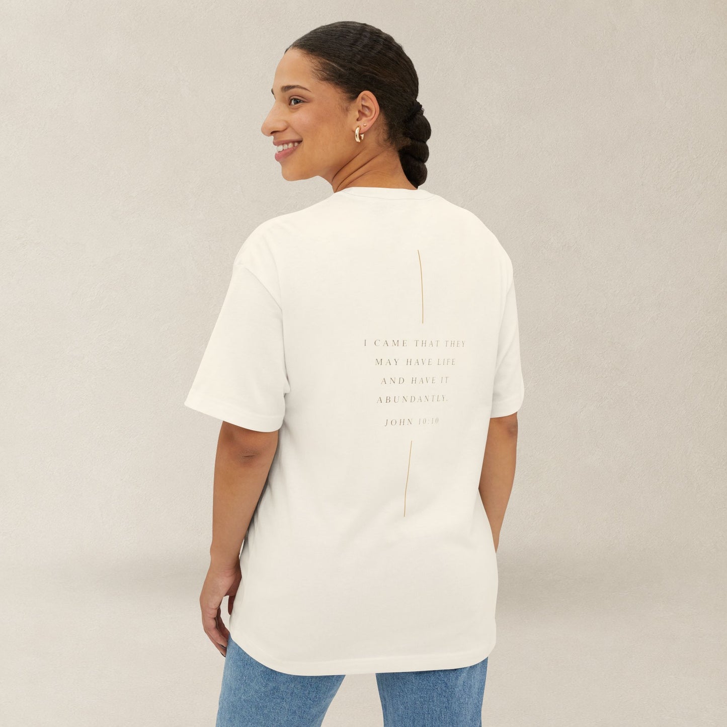 Abundant Life Oversized Boxy Tee | John 10:10 Christian Shirt | Have Life Abundantly