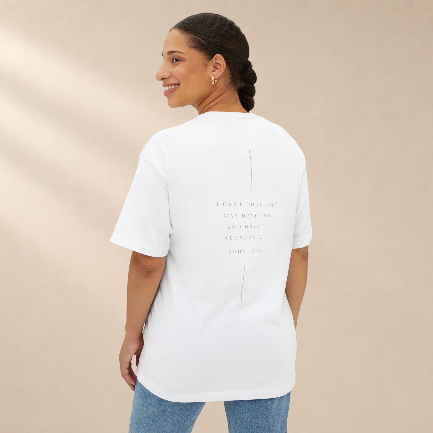 Abundant Life Oversized Boxy Tee | John 10:10 Christian Shirt | Have Life Abundantly