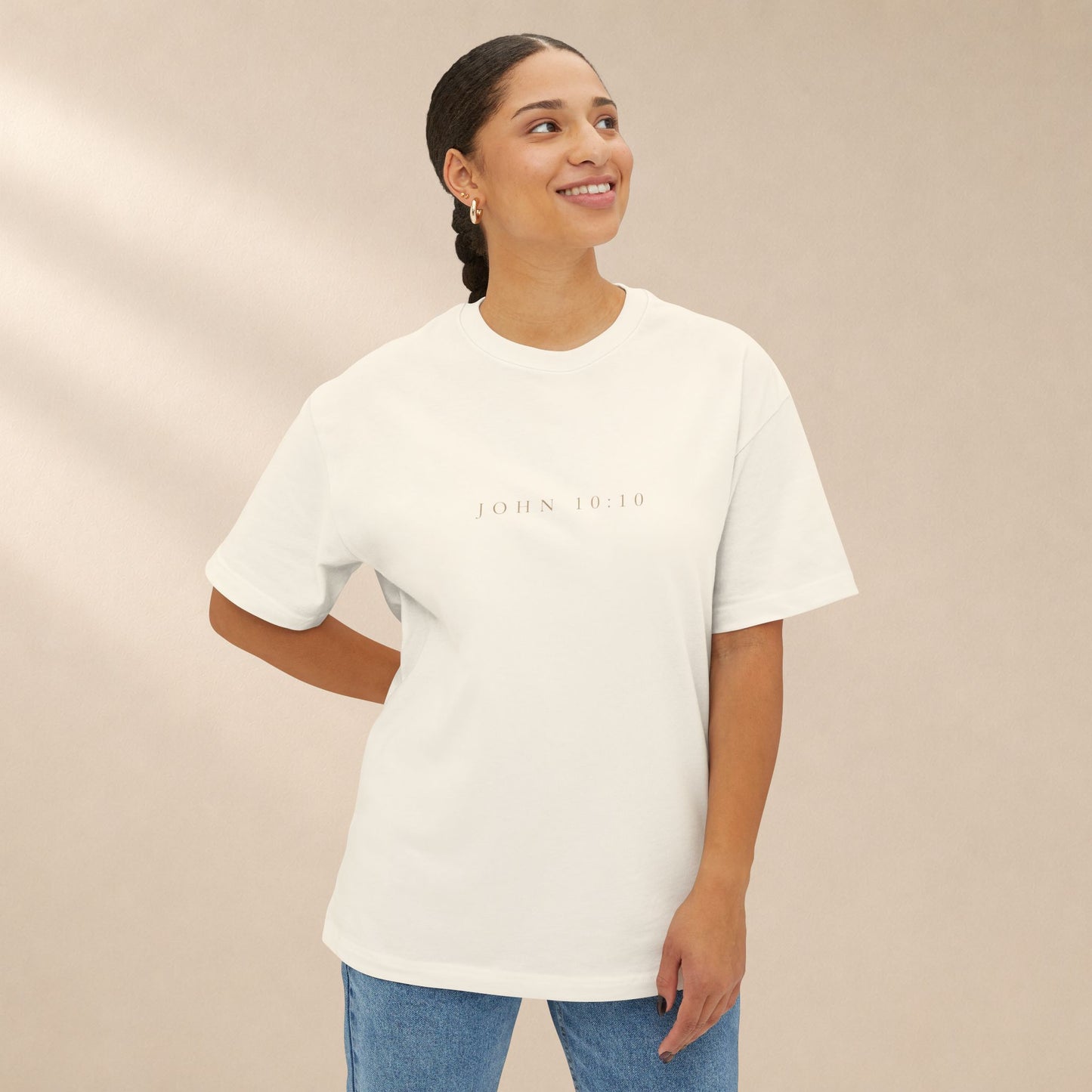 Abundant Life Oversized Boxy Tee | John 10:10 Christian Shirt | Have Life Abundantly