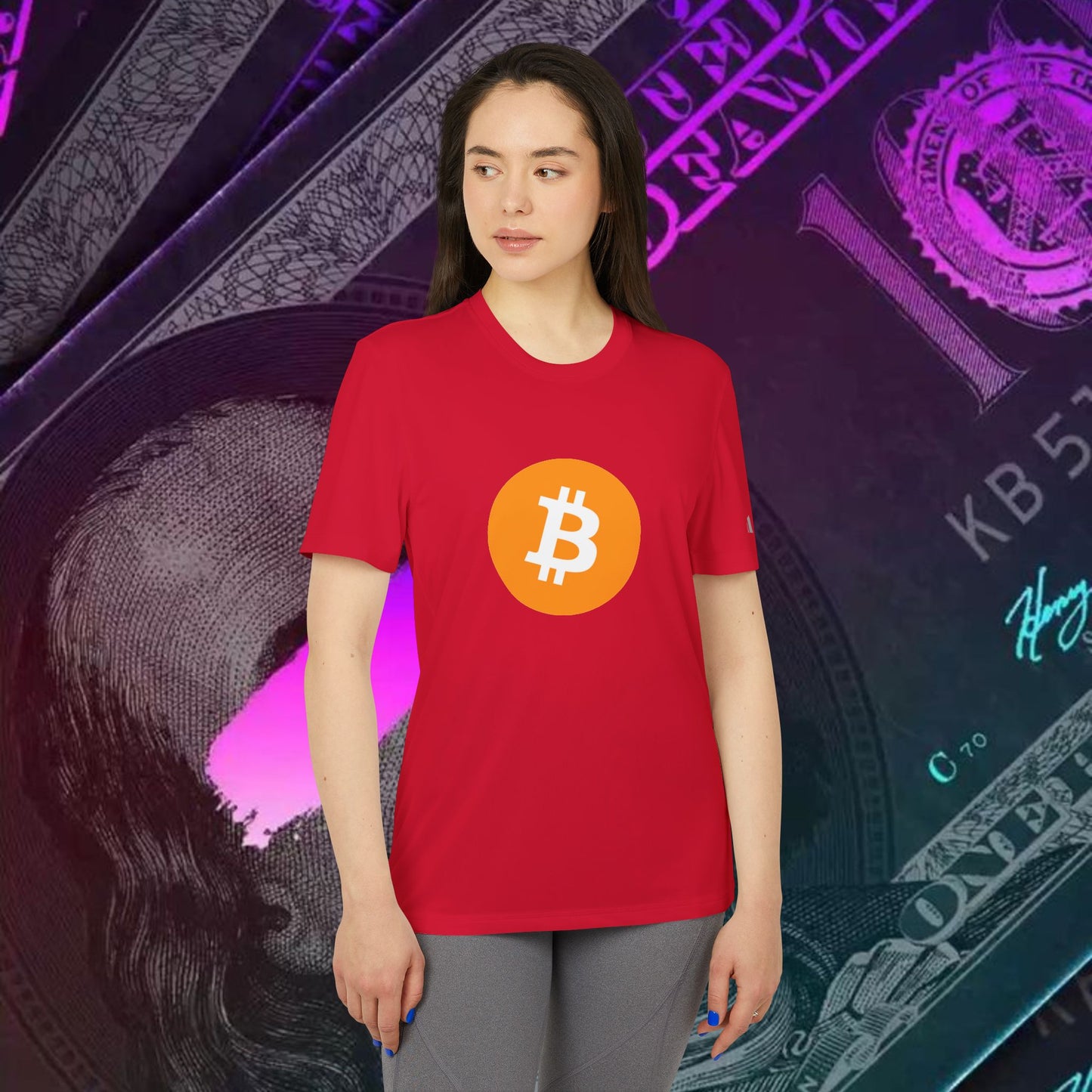 adidas® Unisex Sport T-shirt ( Bitcoin - BTC ) big logo