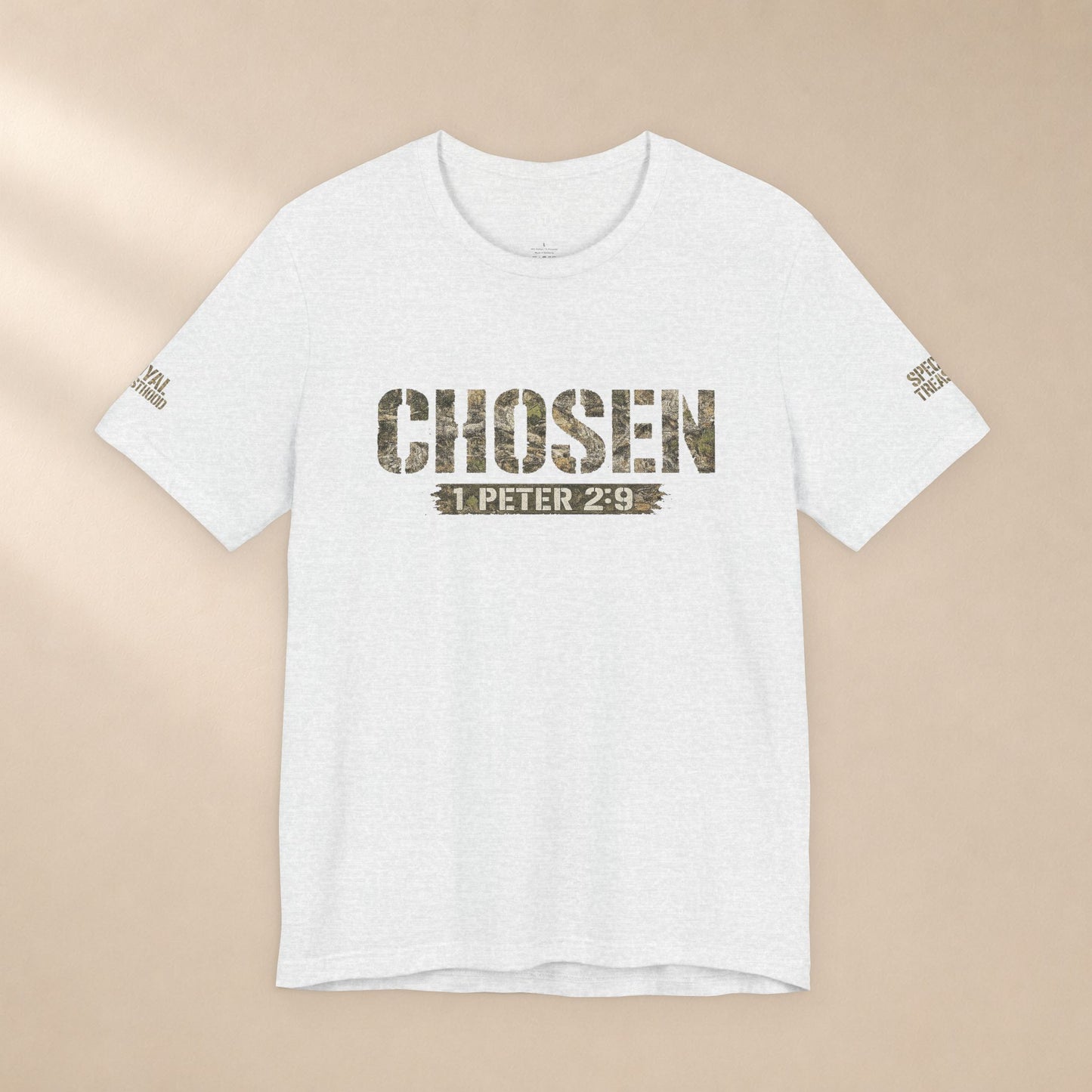 CHOSEN Camo Tee, Royal Priesthood, Special Treasure | 1 Peter 2:9 Christian Apparel