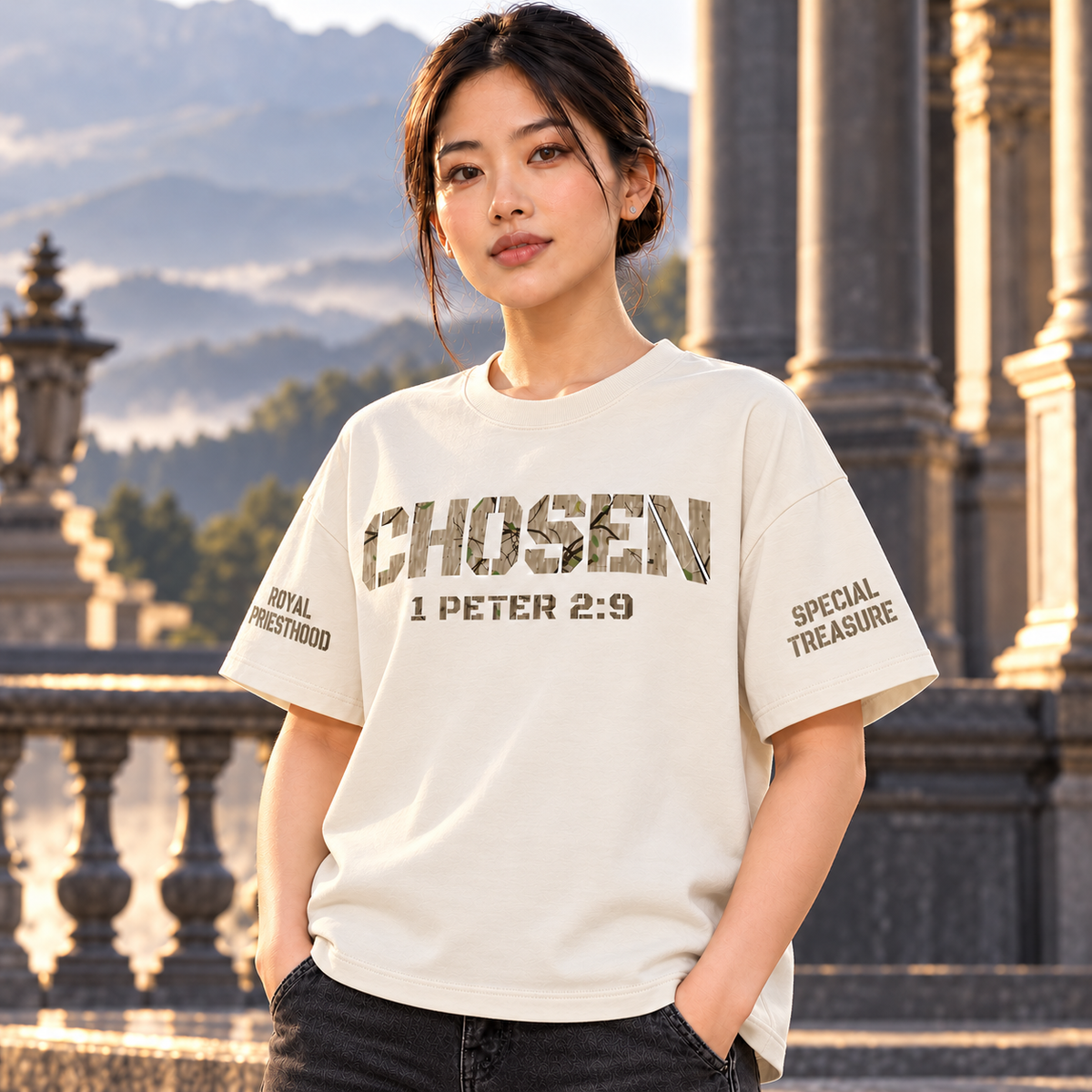 CHOSEN 1 Peter 2 9 Camo Heavy Tee