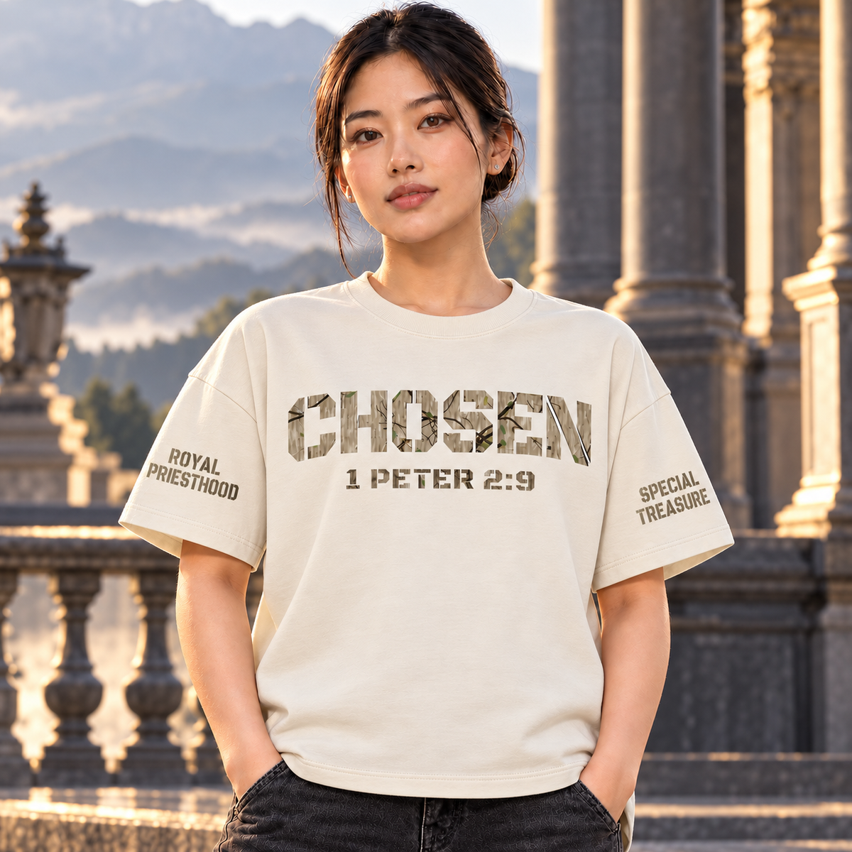 CHOSEN 1 Peter 2 9 Camo Heavy Tee